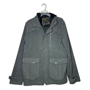 Helix Jacket Mens Gray Full Zip Coat Hooded Adult Winter Casual Pockets Large